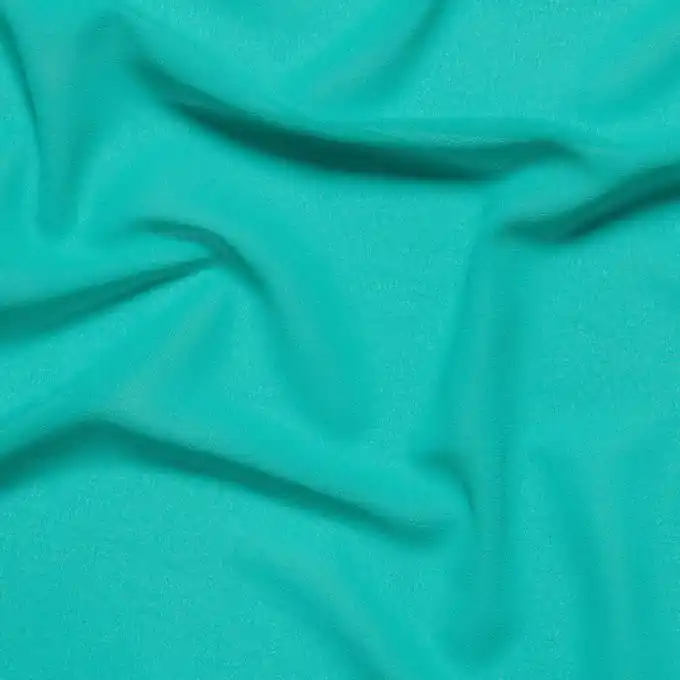Krepp Georgette leicht einfarbig entengrün Handgefertigt