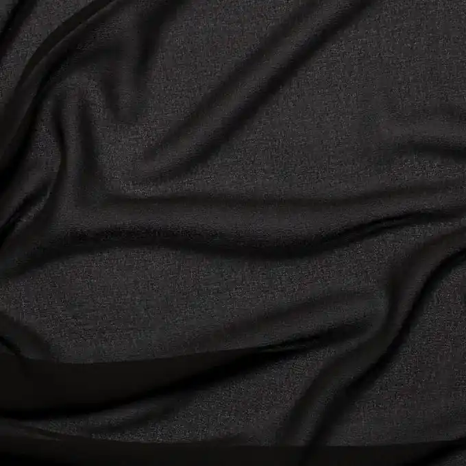 Krepp Georgette leicht einfarbig schwarz Geprüft