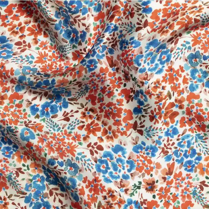 Satin Seide Blumen blau Nur Heute