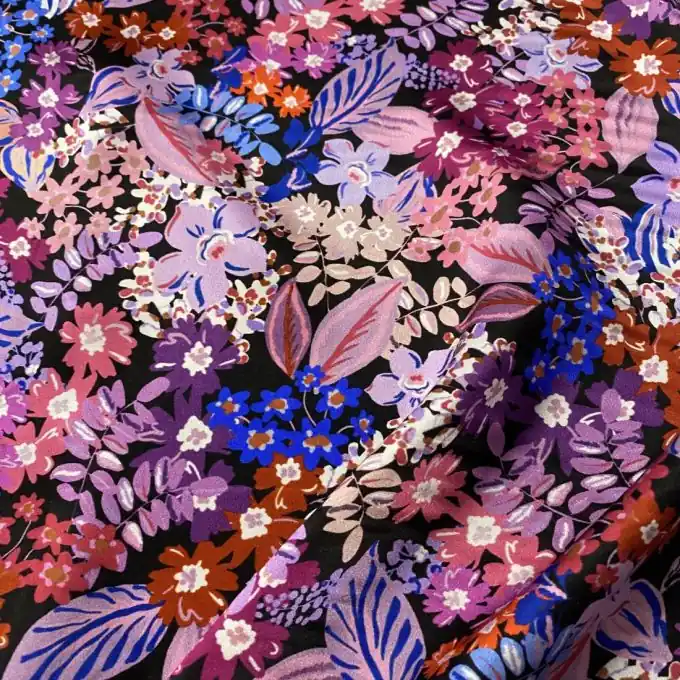 Echt Satin Seide Gartenblau violett rosa