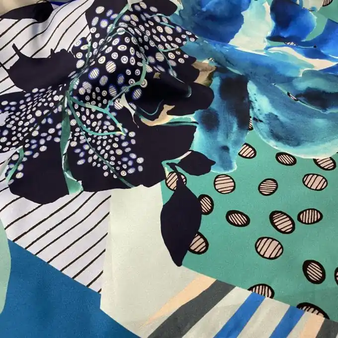 Satin Seide Patchwork entengrün Großhandel