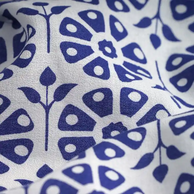 Heute Kaufen Kreppstoff Baumwolle Karos Blau/Weiß