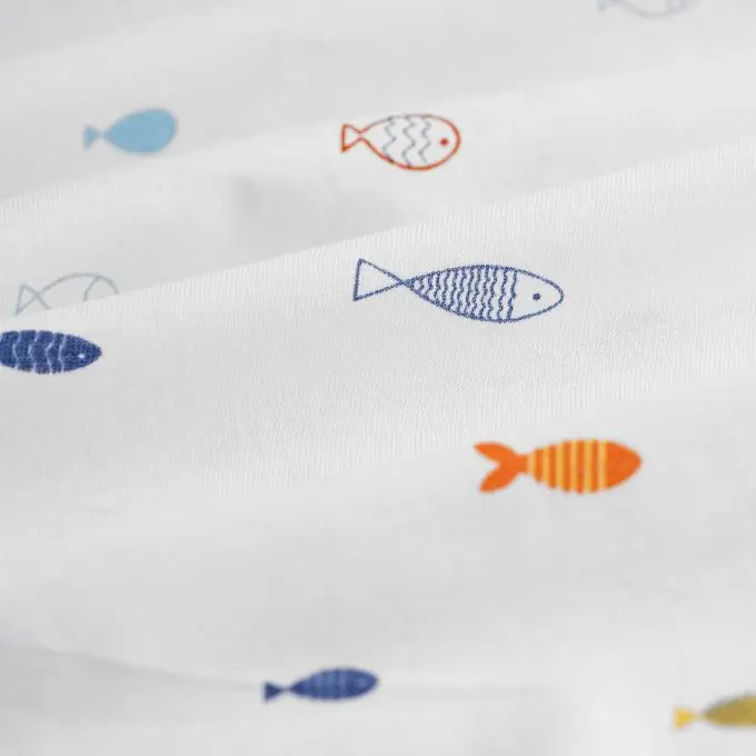 Baumwolljersey Fische Bunt Top-Angebot