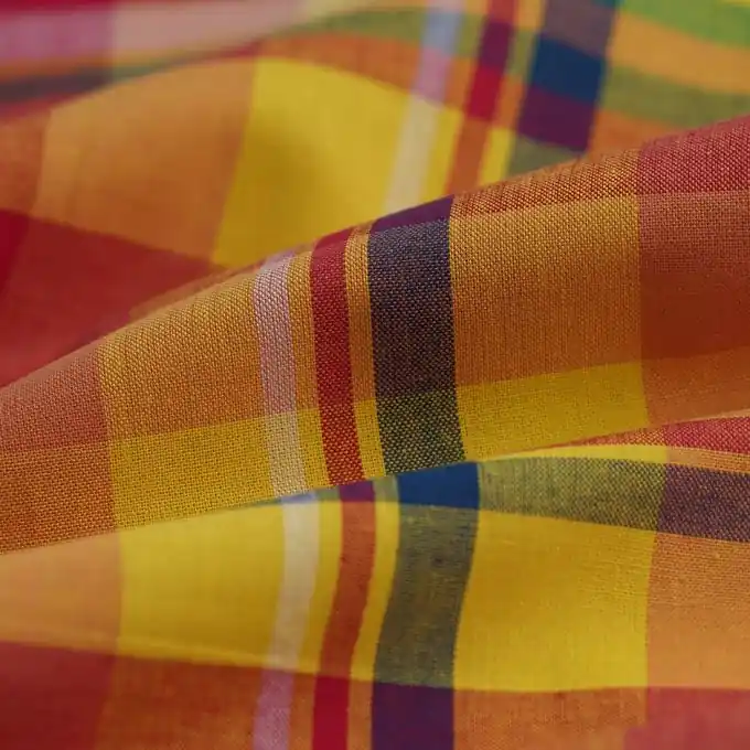 Versand Am Gleichen Tag Stoff Madras Karos bunt grün