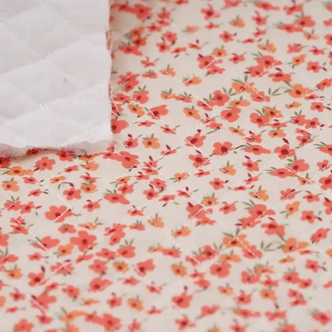 Top-Qualität Steppstoff Semi Orange Ecru