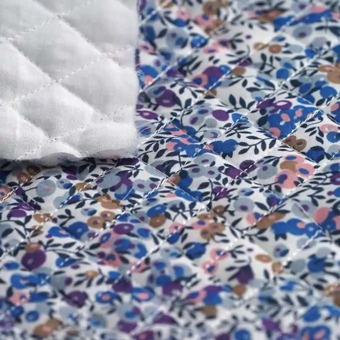 Schnäppchen Steppstoff Polyester Floral blau