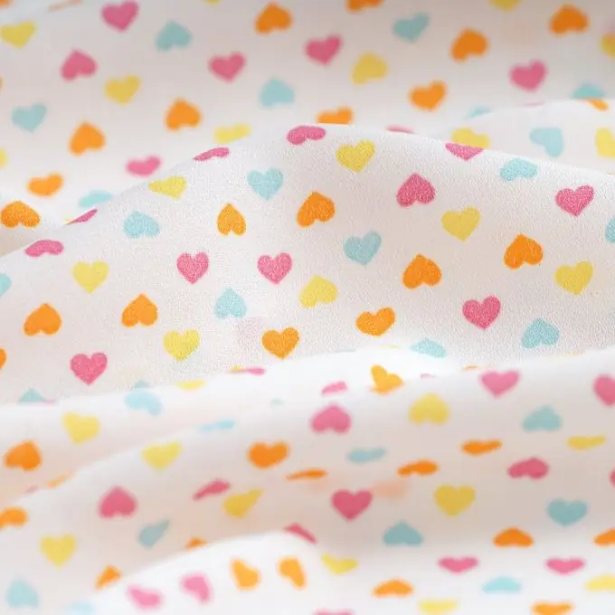 Direkt Vom Hersteller Chiffon Herzen bunt ecru