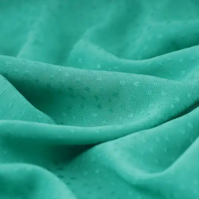 Kostenloser Versand Viskose-Popeline Ecovero Dobby grün