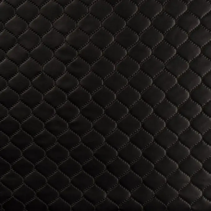 Steppstoff Schuppenmuster Schwarz glänzend Handgefertigt