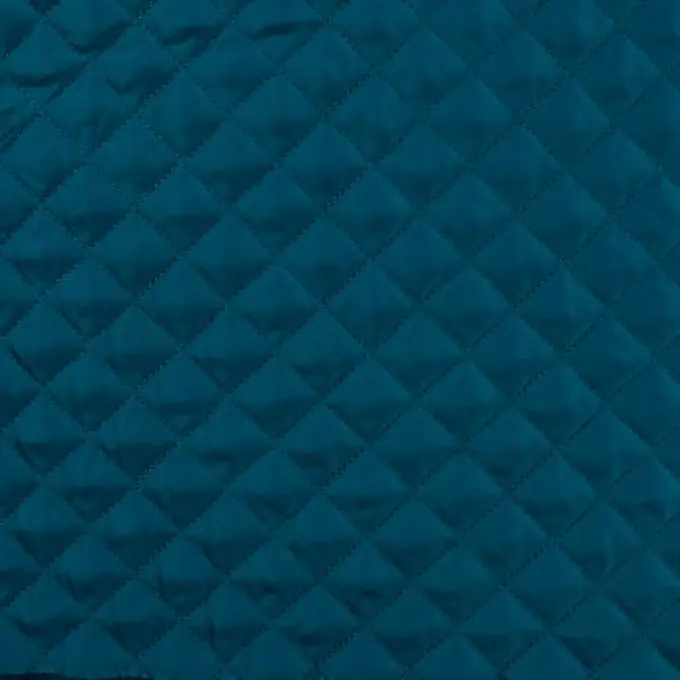 Steppstoff Rauten doppelseitig Petrolblau Must-Have