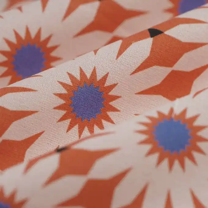 Dekostoff bom Azulejos orange Gleich Bestellen