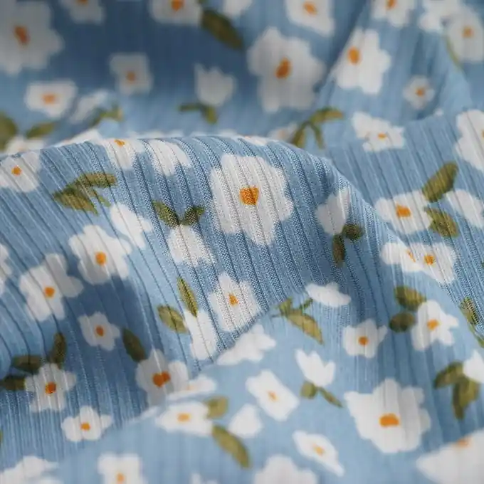 Rippstrick el Fleur weiß blau Preisknaller