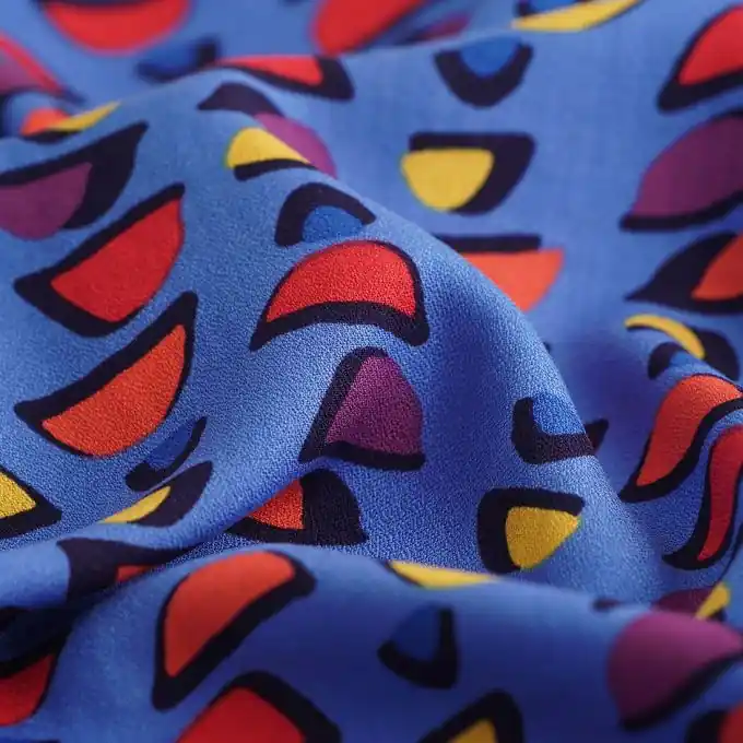 Angebot Kreppstoff Viskose Bunt Blau