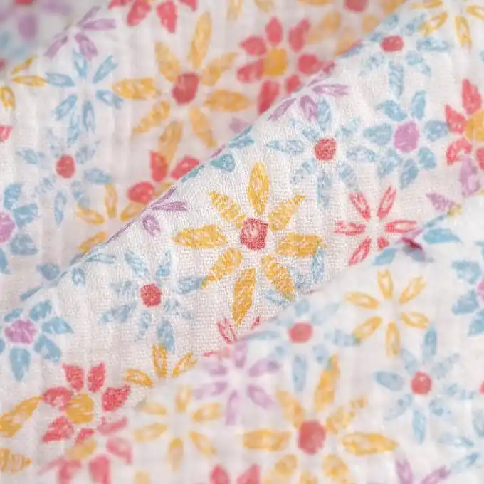 Musselin Blumen Bunt Gratis Versand