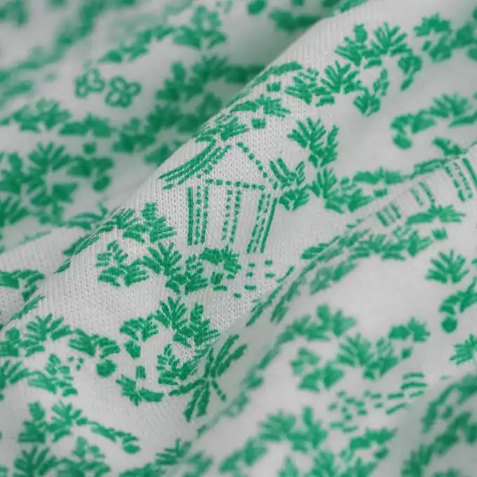 French Terry Paysage Grün Weiß Wochenendangebot