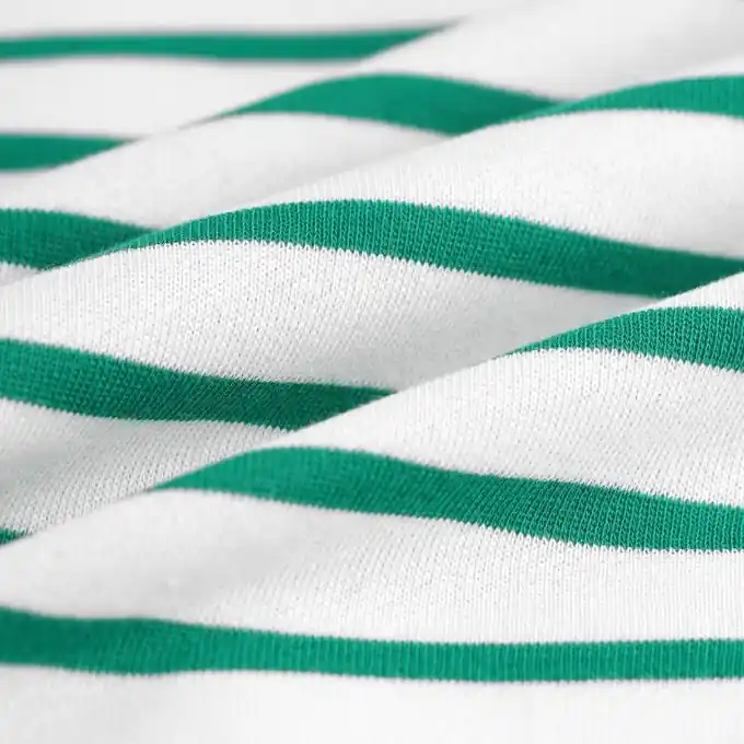 Neue Ware French Terry Baumwolle Streifen grün ecru