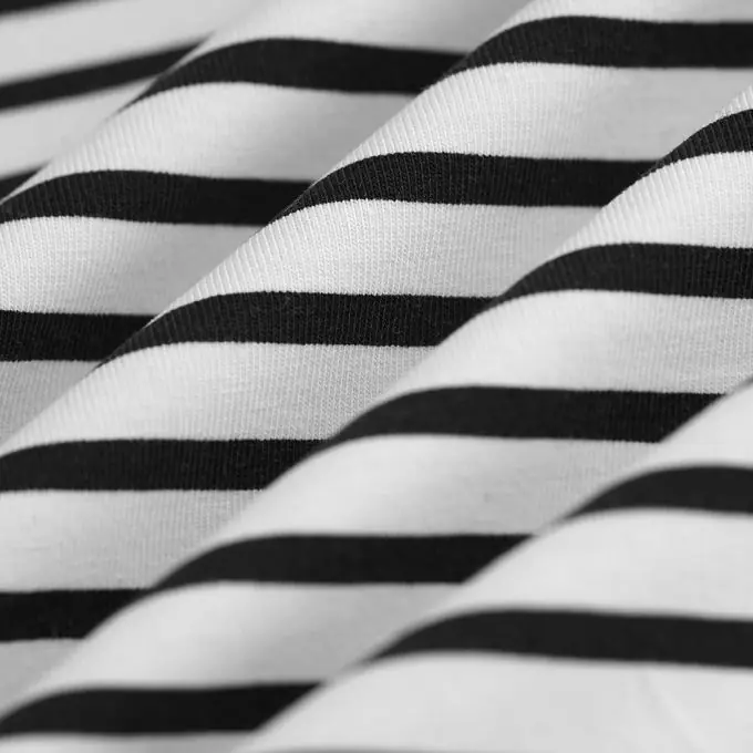 Letzte Chance Baumwolljersey Streifen Marineblau Weiß