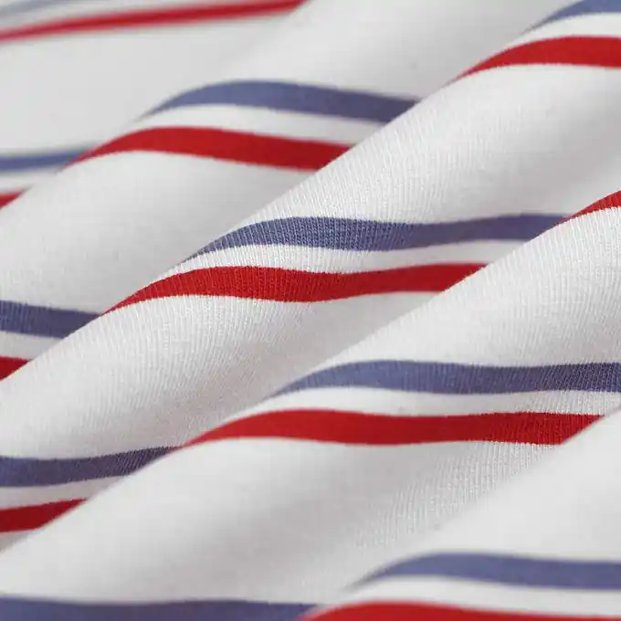 Jersey Baumwolle Streifen weiß blau rot Mengenrabatt