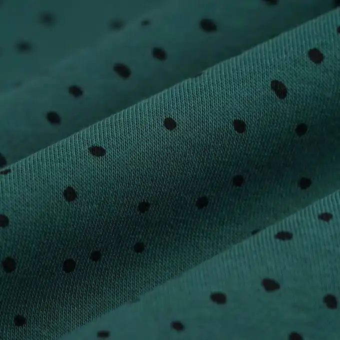 Sweatshirtstoff Punkte schwarz grün Top-Preis