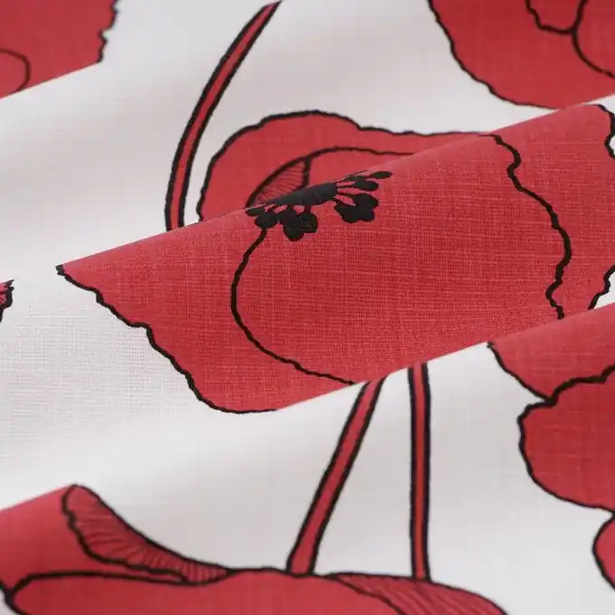 Nur Heute Dekostoff Mohnblumen rot