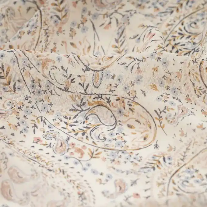 Begrenztes Angebot Chiffon Polyester Paisley Pastell beige