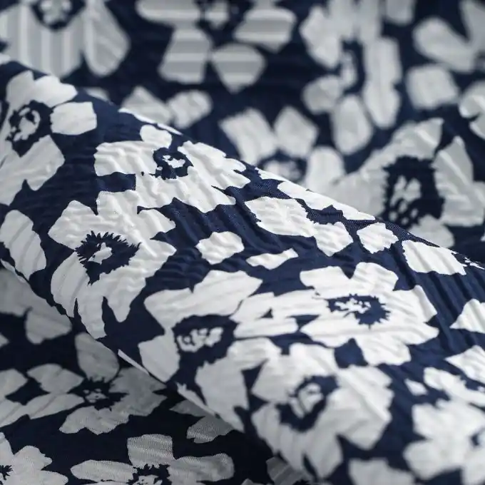 Finale Aktion Canvas Hibiskus weiß marineblau