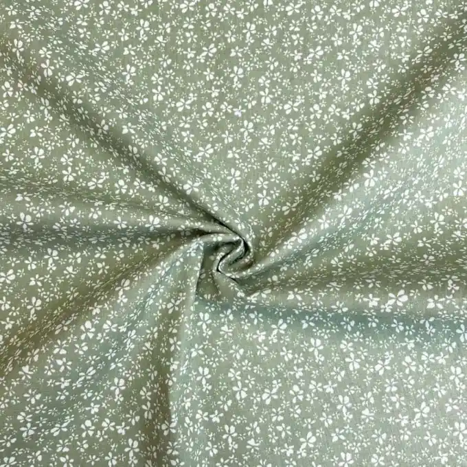 Neu Cretonne lindgrün weiss