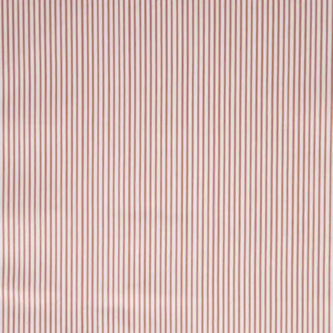 Echt Cretonne weiß mit feinen Terrakotta-Streifenmuster