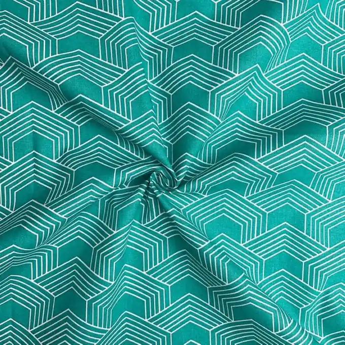 Baumwoll-Cretonne Grün Weiß Grafikmuster 150cm Breit Begrenztes Angebot