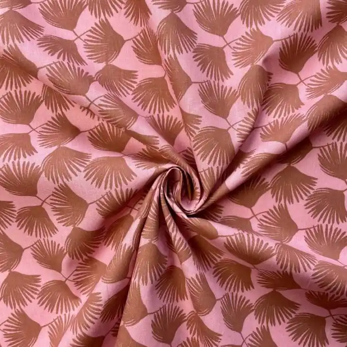 Versand Am Gleichen Tag Baumwollstoff Natur-Print – rostrot