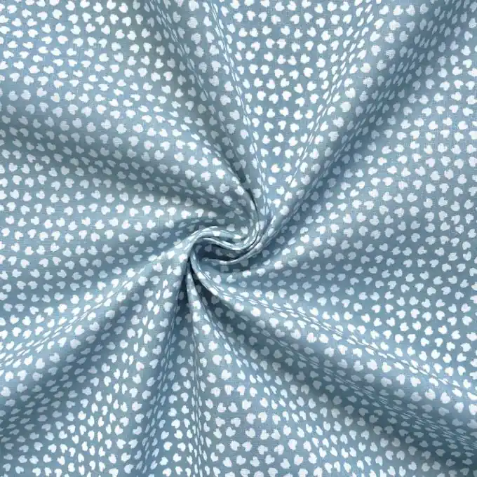 Baumwollstoff Herzen: Himmelblau Nur Heute