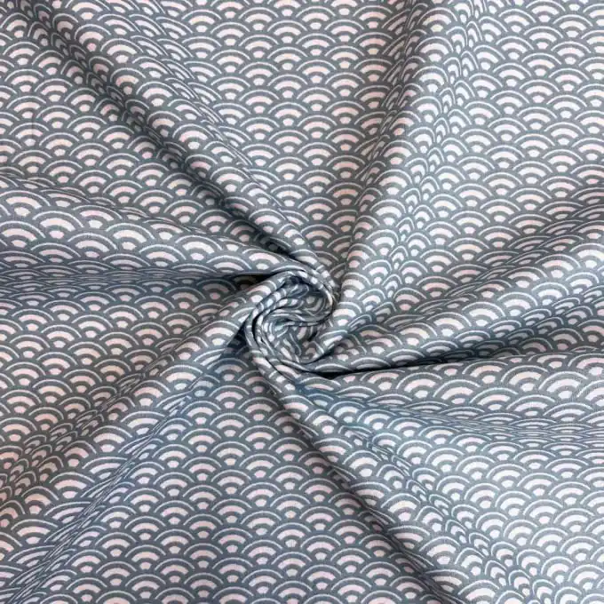 Großhandel Cretonne Mini-Fächer-Muster Himmelblau