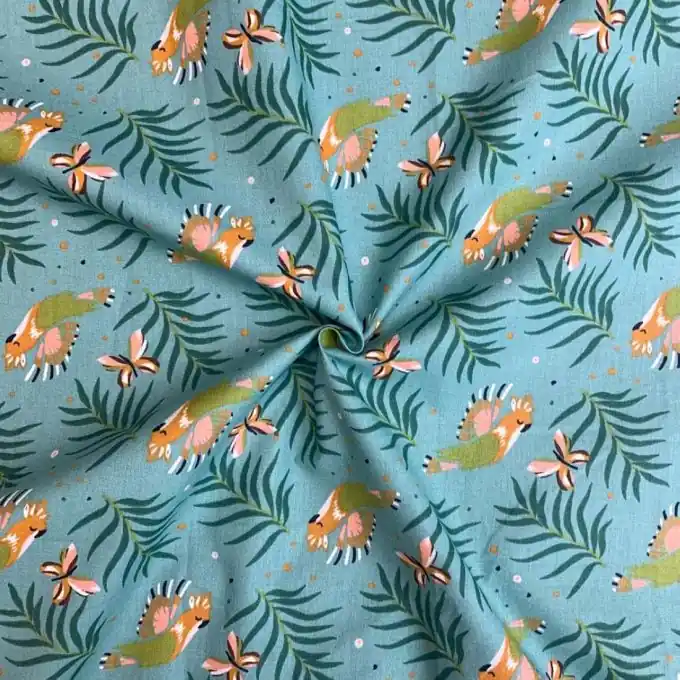 Baumwollstoff mit Dschungelmuster – OEKO-TEX zertifiziert Kostenloser Versand