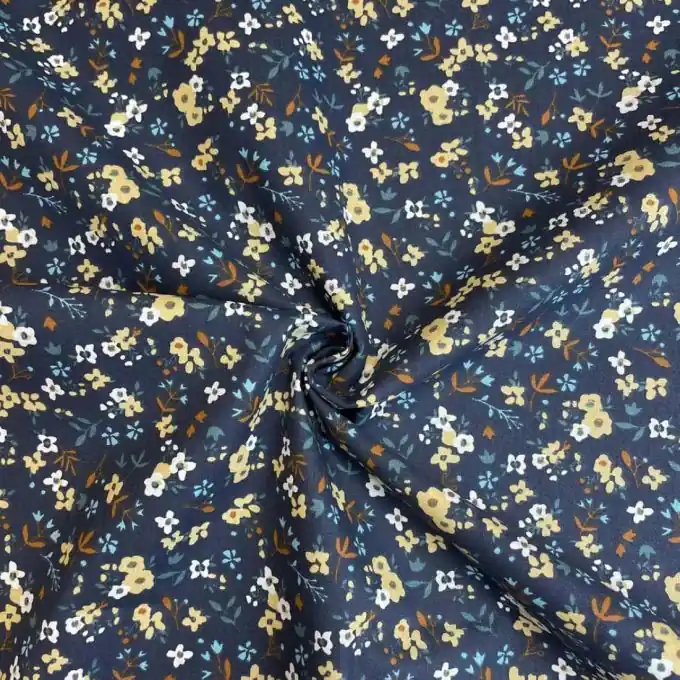 Baumwollstoff Savanne Dunkelblau – OEKO-TEX zertifiziert Gleich Bestellen