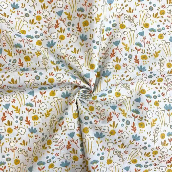 Beliebt Cretonne Baumwolle weiss bunt