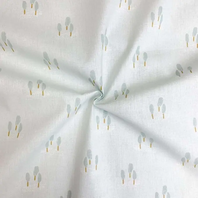 Saisonangebot Cretonne Baumwolle Seegrün Bäume