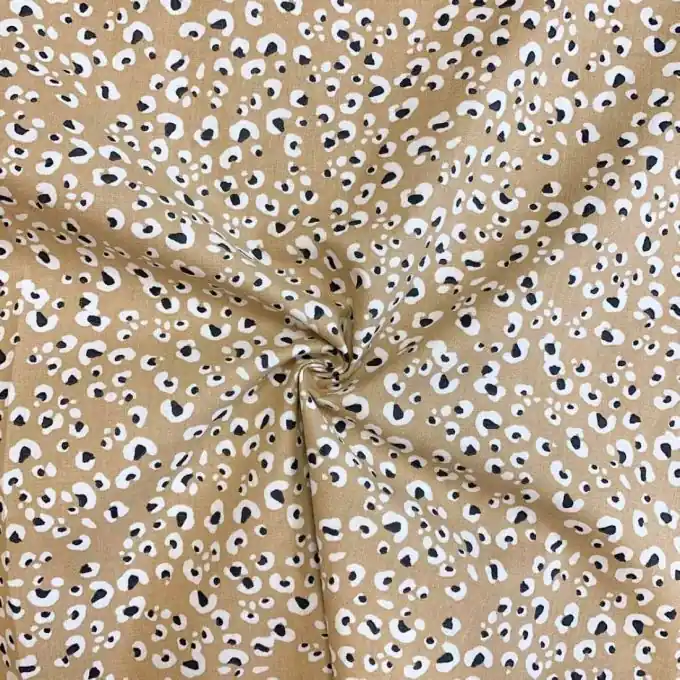 Leopardenmuster Baumwollstoff beige Top-Preis