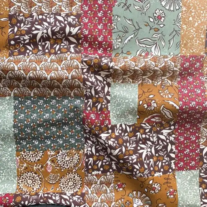 Cretonne Baumwolle Patchwork rostrot Nur Für Kurze Zeit