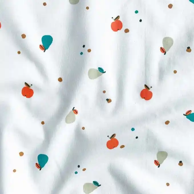 Cretonne Baumwolle Äpfel Birnen Original