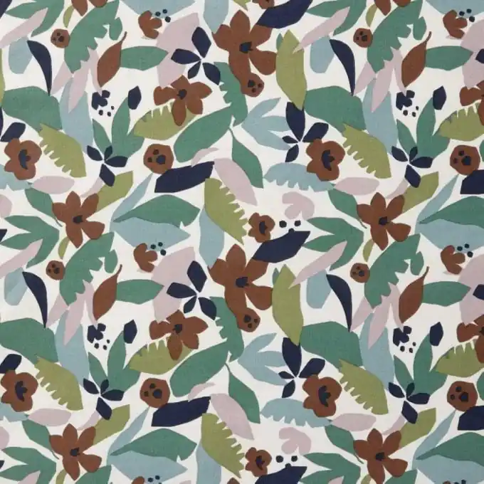 Premium Halbpanama Baumwolle bunt floral