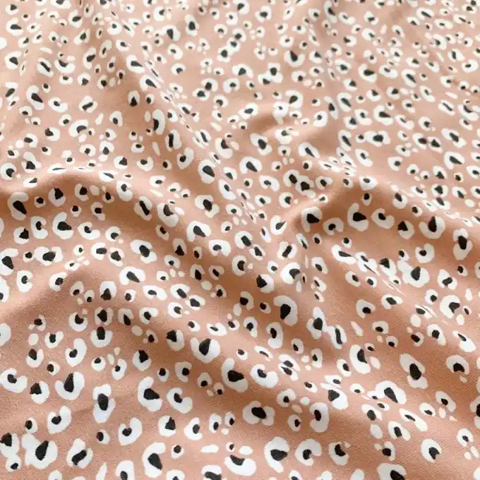 Solange Der Vorrat Reicht Jersey Baumwolle Blassrosa Leopard