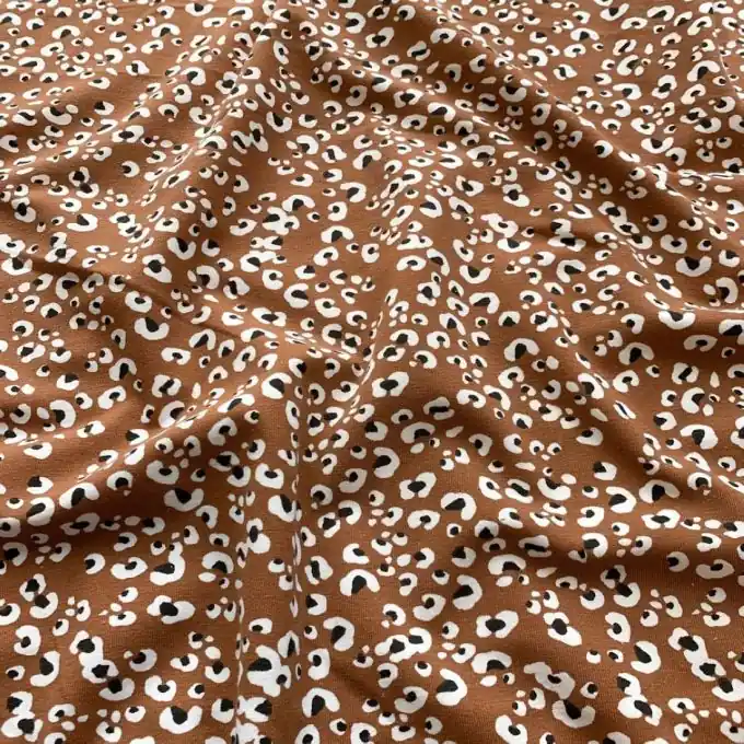 Sonderaktion Jersey Baumwolle terrakotta leopard