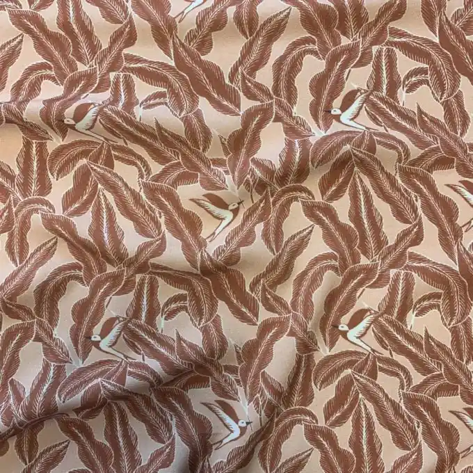 Popeline Viskose Taupe Kolibris Sonderangebot