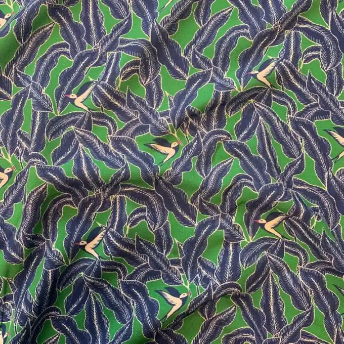 Top-Angebot Popeline Viskose blau grün Kolibris