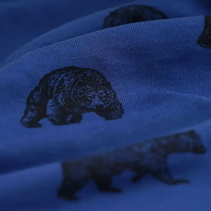 Baumwolljersey Bären Blau Saisonangebot