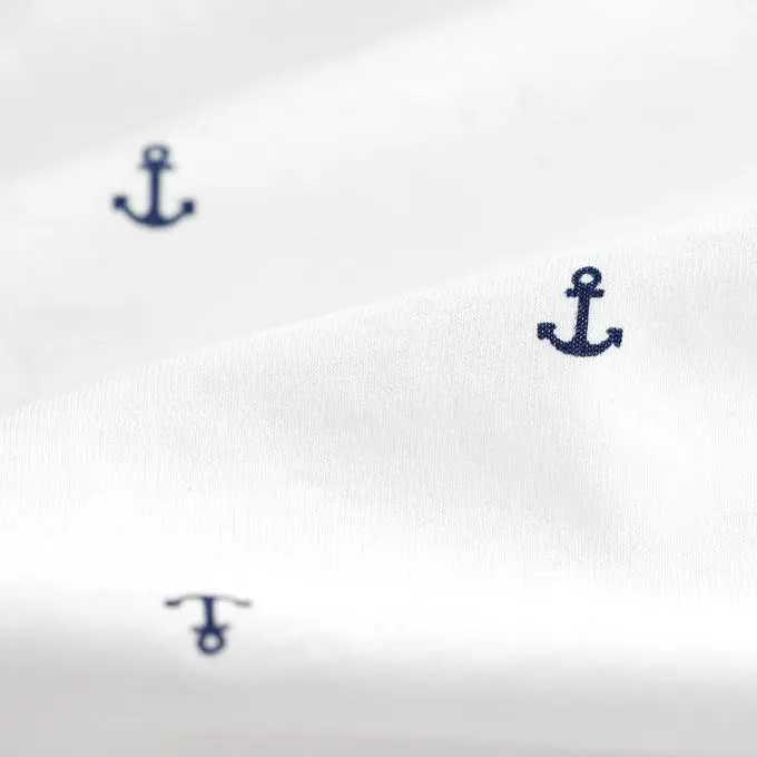 Baumwolljersey Anker Marineblau Ecru Top-Angebot