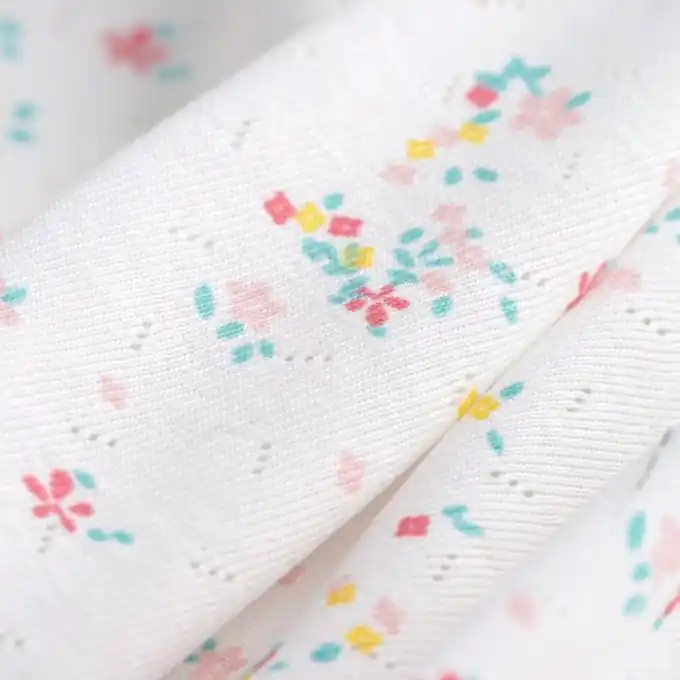 Baumwolljersey Blumen ecru Letzte Chance