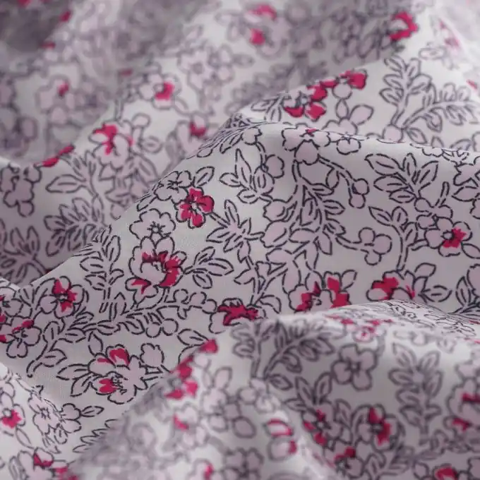 Direkt Vom Hersteller Popeline Baumwolle Pfingstrosen rosa ecru