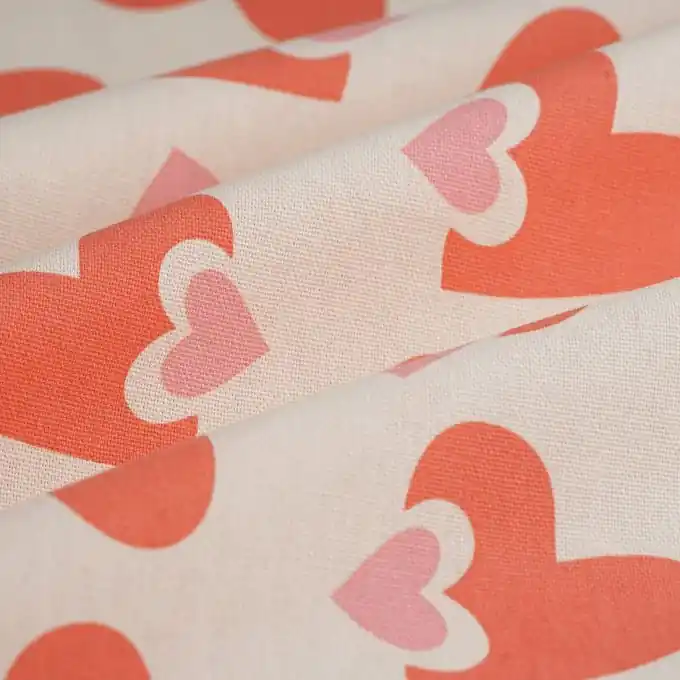 Dekostoff Herzen pop rot Neu Im Sortiment