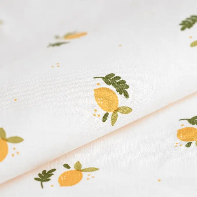 Cretonne Zitronen ecru Saisonangebot